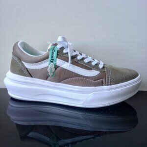 Vans Men's Old Skool Over Suede / Textile Platform in Warm & Earthy Walnut Color